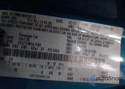 2017 Ford Focus Se from USA, damaged, VIN 1FADP3K26HL219011